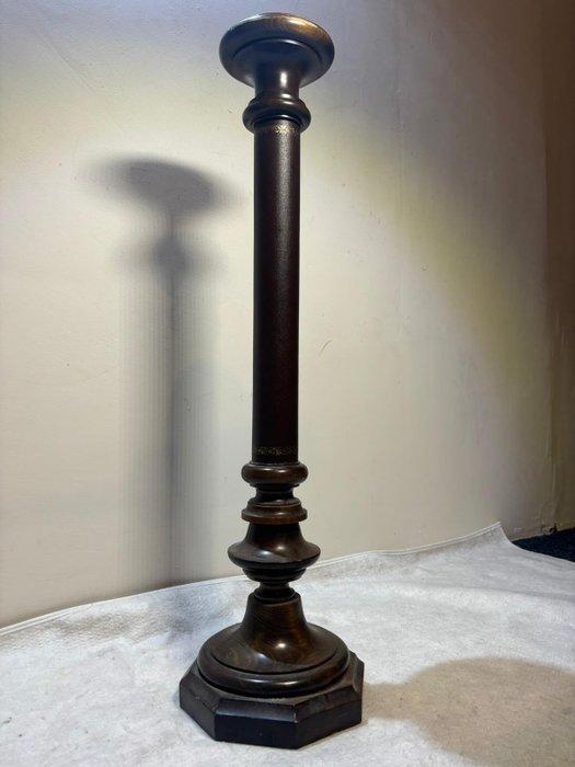 Kaarsenhouder Elegante Kaarsenhouder met Lederen Inleg -, Antiek en Kunst, Curiosa en Brocante