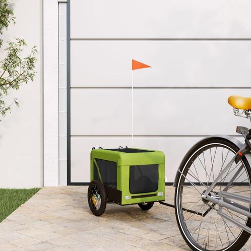 vidaXL Hondenfietstrailer oxford stof en ijzer groen en, Dieren en Toebehoren, Overige Dieren-accessoires, Nieuw, Verzenden