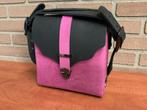 Pink/black schoudertas 100%  leer, Ophalen of Verzenden, Nieuw