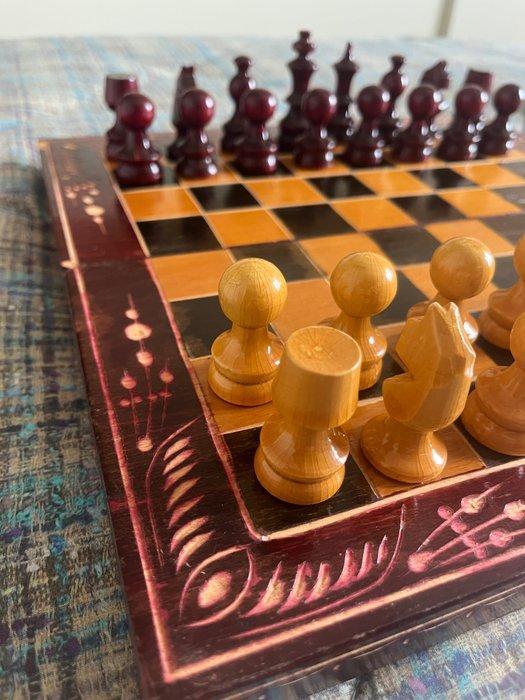 Schaakspel - Hout, Antiquités & Art, Curiosités & Brocante