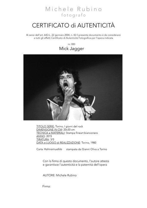 Michele Rubino Mick Jagger - 1980 Torino, I giorni del Rock, Antiek en Kunst, Kunst | Designobjecten