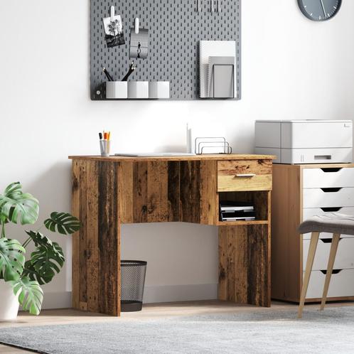 vidaXL Bureau met Opbergruimte - Oud Hout - 90x49,5x75 cm -, Huis en Inrichting, Bureaus, Nieuw, Verzenden