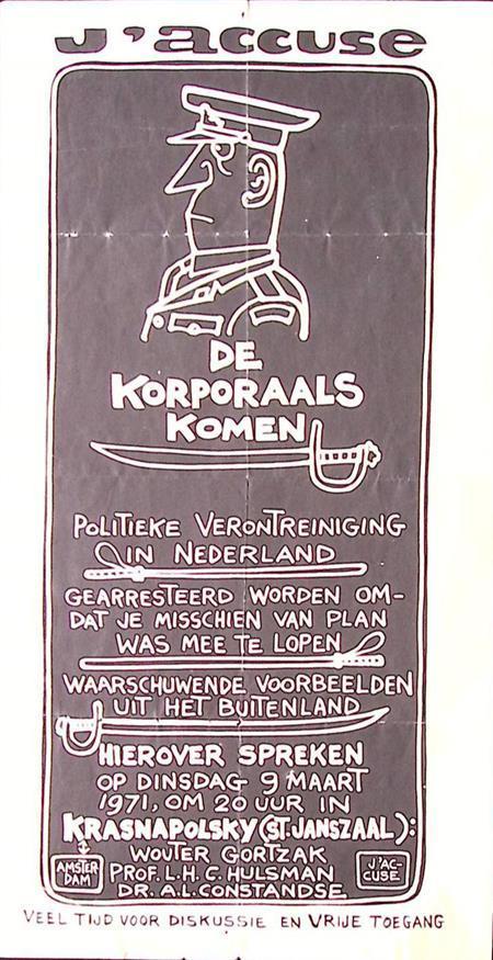 Poster over bijeenkomst bij het Krasnapolsky in Amsterdam, Verzamelen, Posters, Nieuw, Overige onderwerpen, Met lijst, Verzenden