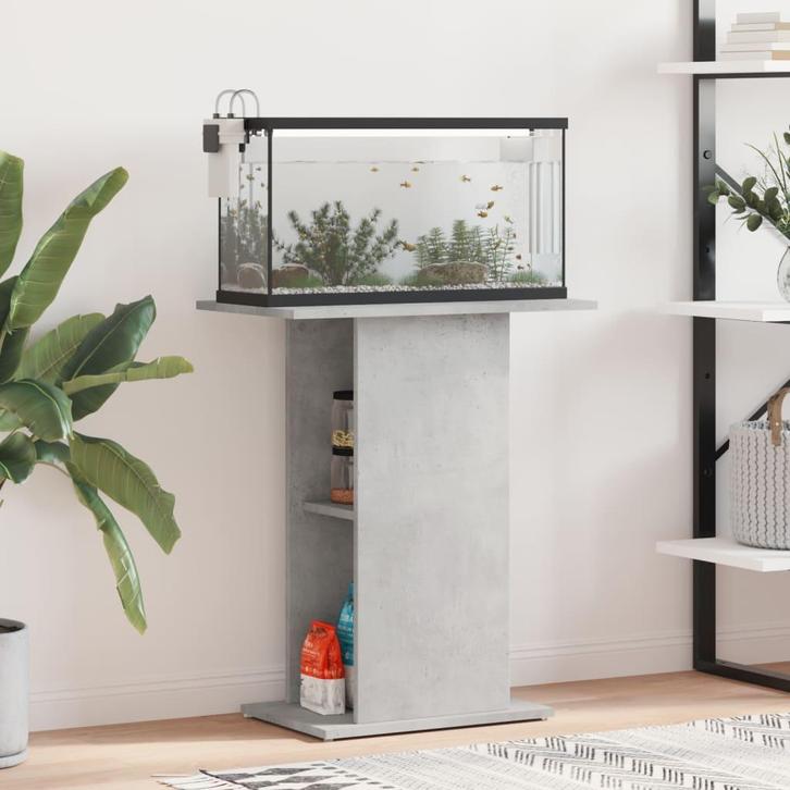 vidaXL Aquariumstandaard betongrijs 60,5x36x72,5 cm bewerkt, Dieren en Toebehoren, Vissen | Aquaria en Toebehoren, Nieuw, Verzenden