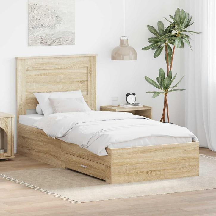 vidaXL Bedframe met lade met hoofdeinde met opslag Bewerkt, Maison & Meubles, Chambre à coucher | Lits, Envoi