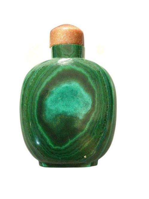 Bouteille de tabac à priser - tabatière - Malachite - Sniff, Antiek en Kunst, Antiek | Overige Antiek