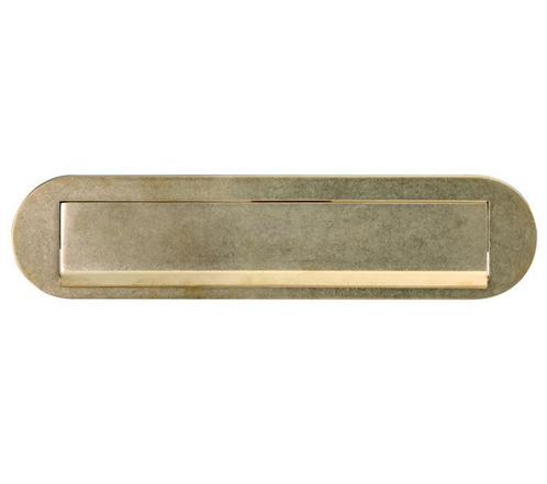 Briefplaat ovaal Mi Satori messing antiek, Tuin en Terras, Brievenbussen, Nieuw, Overige materialen