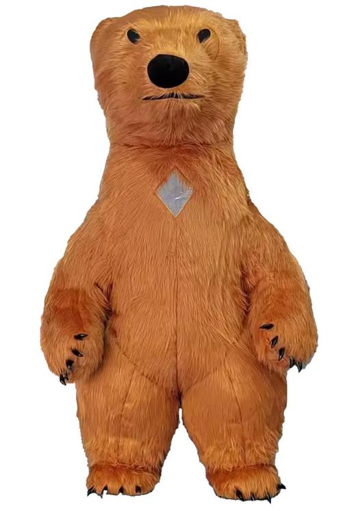 Mega Opblaasbare Mascotte Beer Bruin 2 Meter Beren Kostuum O, Kleding | Heren, Carnavalskleding en Feestkleding, Nieuw, Ophalen of Verzenden