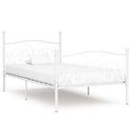 Bedframe 100x200 Wit Metaal | Retour Deal | -40%, Huis en Inrichting, Slaapkamer | Bedden, 100 cm, Eenpersoons, Verzenden, Wit