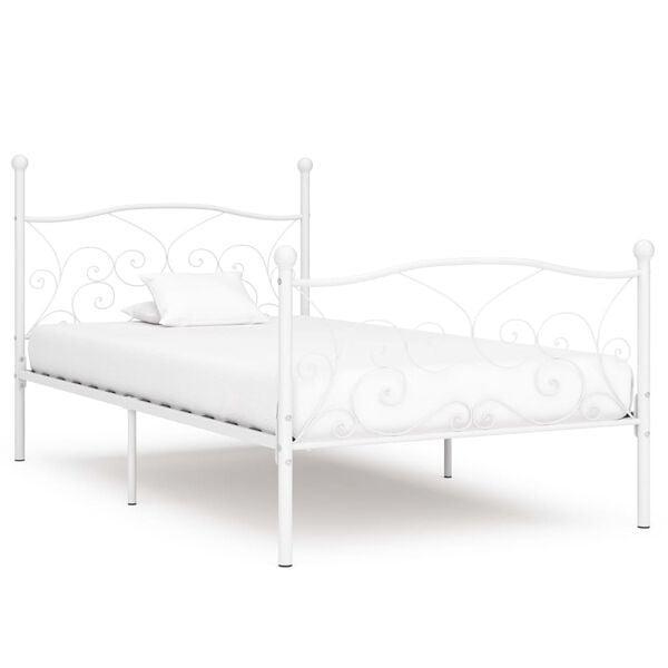 Bedframe 100x200 Wit Metaal | Retour Deal | -40%, Huis en Inrichting, Slaapkamer | Bedden, 100 cm, 200 cm, Wit, Nieuw, Metaal