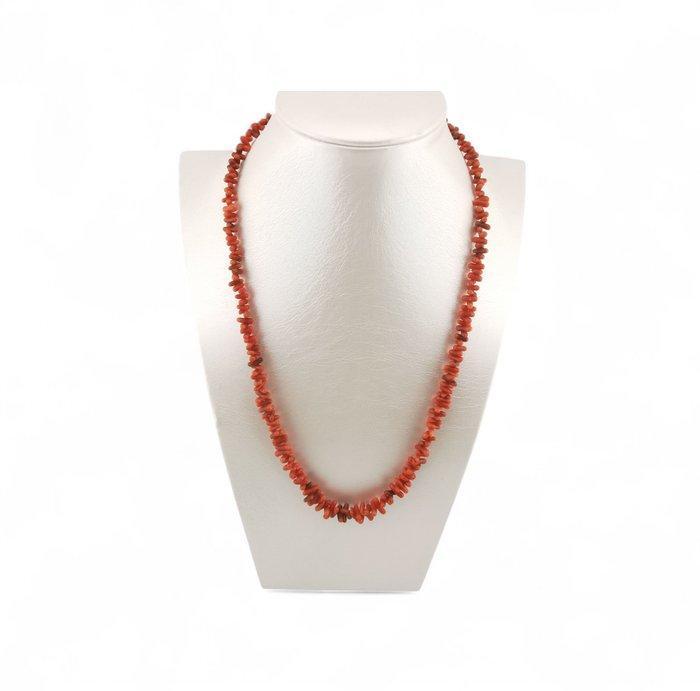 Koraal - Zilver - Halsketting - ambachtelijke bewerking, Antiek en Kunst, Curiosa en Brocante