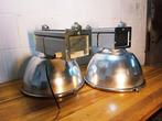 Plafondlamp - Vintage fabriek lamp - Metaal, Keramiek