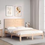 vidaXL Bedframe met hoofdbord massief hout, Huis en Inrichting, Slaapkamer | Bedden, Verzenden, Nieuw