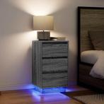 vidaXL Nachtkastje met LED-verlichting 38x34x65 cm grijs, Huis en Inrichting, Slaapkamer | Nachtkastjes, Verzenden, Nieuw