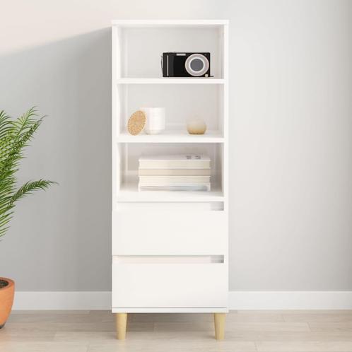 vidaXL Hoge kast 40x36x110 bewerkt hout hoogglans wit, Huis en Inrichting, Kasten | Dressoirs, Nieuw, Verzenden