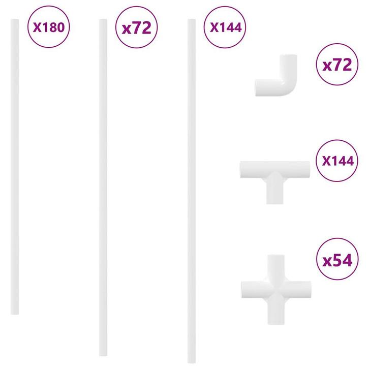 vidaXL PVC Pijp 29 pcs Wit PP, PE, Bricolage & Construction, Serrurerie de bâtiment & Dispositif de fermeture, Envoi