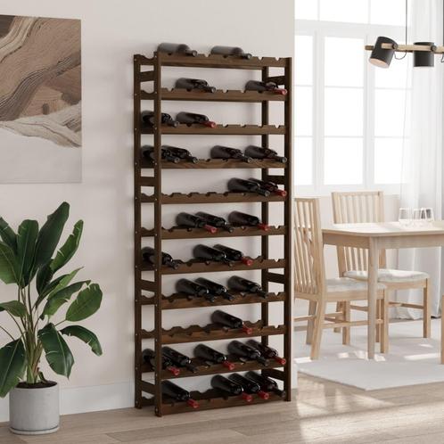 vidaXL Wijnrek voor 77 flessen massief grenenhout bruin, Huis en Inrichting, Woonaccessoires | Wijnrekken, Nieuw, Verzenden