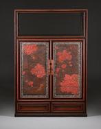 Vitrinekast met parelmoeren inleg - Gelakt hout, Parelmoer -