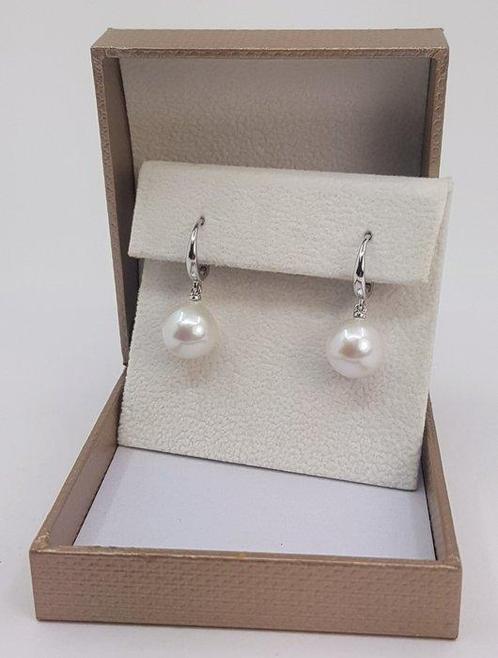 Boucles doreilles - 14 carats Or blanc - Perles Edison, Handtassen en Accessoires, Oorbellen