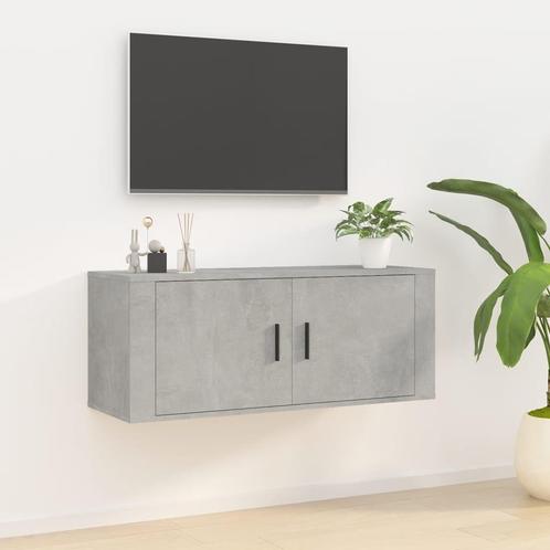 vidaXL Tv-wandmeubel 100x34,5x40 cm betongrijs, Huis en Inrichting, Kasten |Televisiemeubels, Nieuw, Verzenden