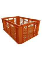 Stapelkrat 600x400x250mm Geperforeerd Oranje Gebruikt, Articles professionnels, Agriculture | Outils, Ophalen of Verzenden