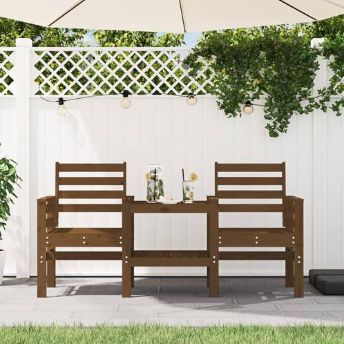 vidaXL Tuinbank met tafel 2-zits massief grenenhout, Tuin en Terras, Tuinsets en Loungesets, Nieuw, Verzenden