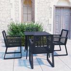 vidaXL 5-delige Tuinset PVC-rattan zwart, Tuin en Terras, Verzenden, Nieuw, Tuinset