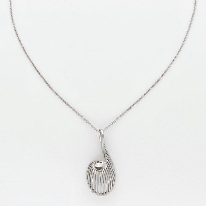 Halsketting - 18 karaat Witgoud Diamant (Natuurlijk) - Parel, Bijoux, Sacs & Beauté, Colliers