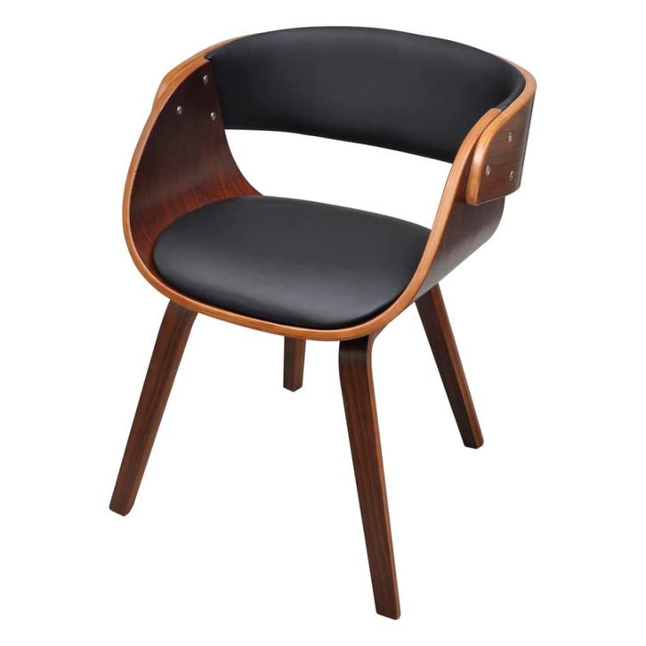 vidaXL Eetkamerstoel gebogen hout en kunstleer, Huis en Inrichting, Stoelen, Nieuw, Verzenden
