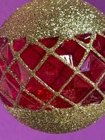 Esse Italia:rode kerstbal met goed, gefacetteerd glas -, Nieuw