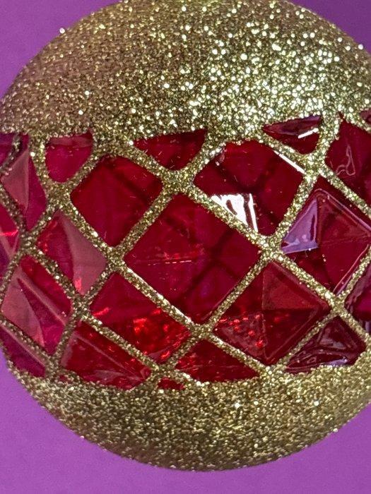 Esse Italia:rode kerstbal met goed, gefacetteerd glas -, Diversen, Kerst