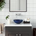 vidaXL Wastafel rond keramiek donkerblauw, Verzenden, Nieuw