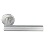 Deurklink Ellips 90 op rond rozet rvs, Nieuw, Overige materialen, Klink of Kruk