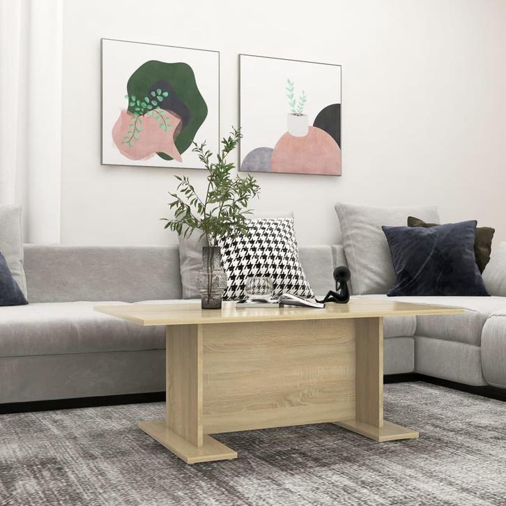 vidaXL Salontafel 103,5x60x40 cm bewerkt hout sonoma, Huis en Inrichting, Tafels | Salontafels, Nieuw, Verzenden