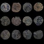 Koninkrijk van Castilië en Leon, Spanje. Lote de 12 monedas, Postzegels en Munten