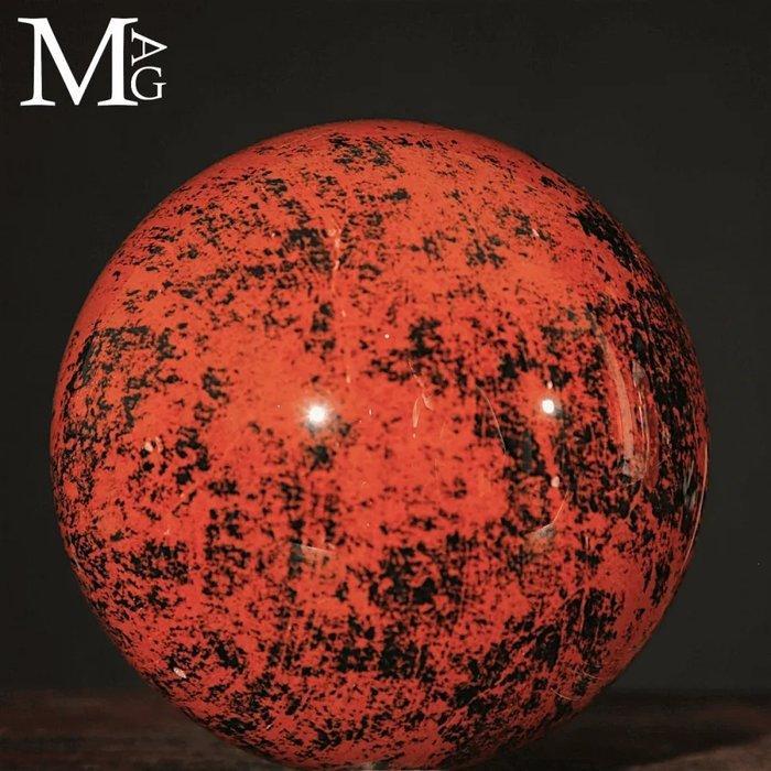 Mahonie Obsidiaan Bol Zeer Zeldzame Kwaliteit - Rode, Verzamelen, Mineralen en Fossielen