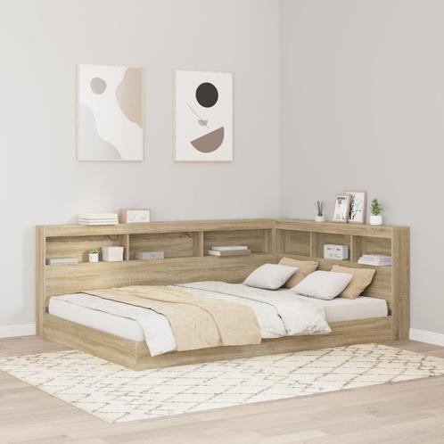 vidaXL Boekenkastbed Sonoma Eiken 160 x 200 cm Geengineerd, Huis en Inrichting, Slaapkamer | Bedden, Nieuw, Verzenden