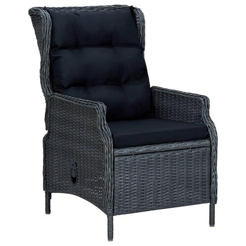 vidaXL Tuinstoel verstelbaar met kussens poly rattan, Tuin en Terras, Tuinstoelen, Nieuw, Verzenden