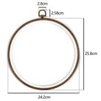 Brocante houten ring rond borduurring met stelschroef 26cm, Nieuw