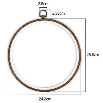 Brocante houten ring rond borduurring met stelschroef 26cm, Huis en Inrichting, Nieuw