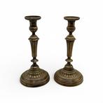 Kandelaber (2) - Messing - Gegraveerd, Antiek en Kunst
