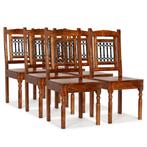 vidaXL Eetkamerstoelen 6 st massief hout klassiek, Verzenden, Nieuw