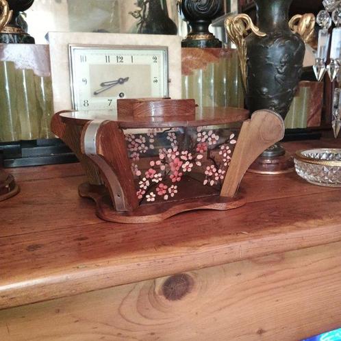 Koekjesdoos - Glas, Hout - Art deco koekjesdoos, Antiek en Kunst, Curiosa en Brocante