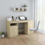 vidaXL Bureau 140x50x76 cm bewerkt hout sonoma eikenkleurig, Huis en Inrichting, Bureaus, Verzenden, Nieuw