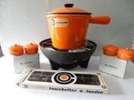 Rechaud - LE CREUSET Zeer mooie complete vintage oranje, Antiek en Kunst