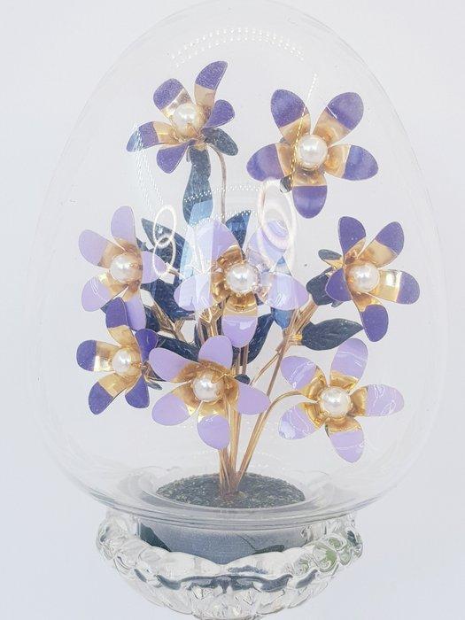 Fabergé ei - De violetboeket door Fabergé/Franklin Mint -, Antiquités & Art, Curiosités & Brocante