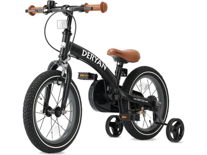 Deryan Luxe Kinderfiets 12 inch - 3-in-1 - Verstelbaar zadel, Huis en Inrichting, Woonaccessoires | Overige, Zo goed als nieuw