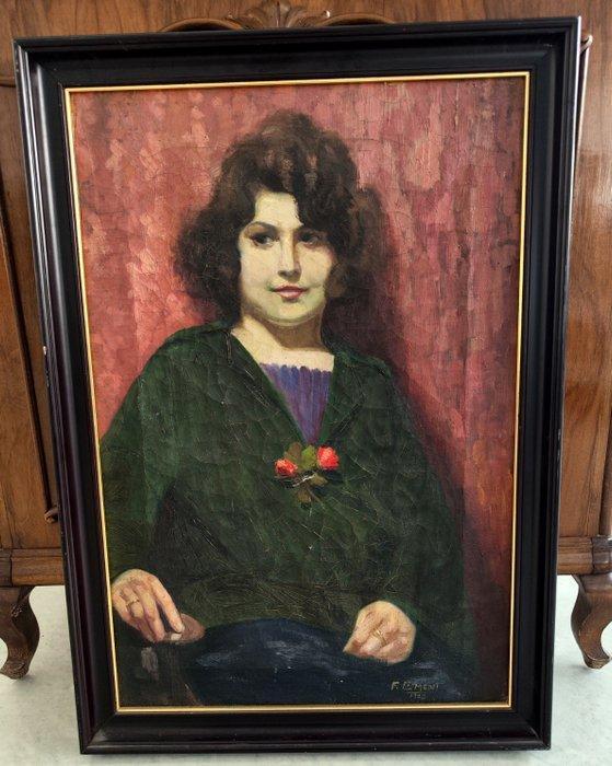 Francisco Climent Mata (1894-1964) - Retrato de mujer, Antiek en Kunst, Kunst | Schilderijen | Klassiek