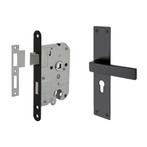 Deurbeslag set Nova op schild met cilindergat en cilinder..., Doe-het-zelf en Bouw, Hang- en Sluitwerk, Ophalen of Verzenden, Nieuw