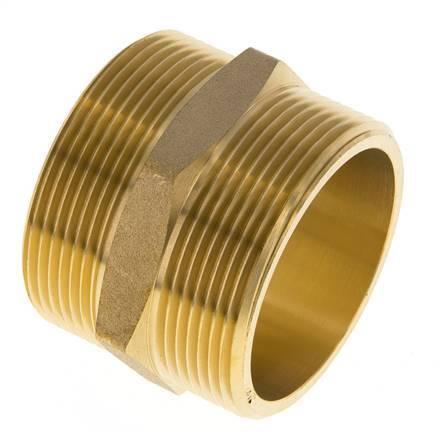 Dubbele Nippel G2 Messing Vlakke Afdichting 16bar 60mm Hex, Doe-het-zelf en Bouw, Overige Doe-Het-Zelf en Bouw, Verzenden